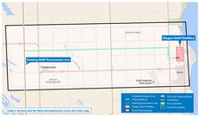 Map of preferred route for Silver to Rosser tap transmission line