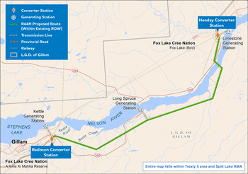 Radisson to Henday transmission Line R44H map.